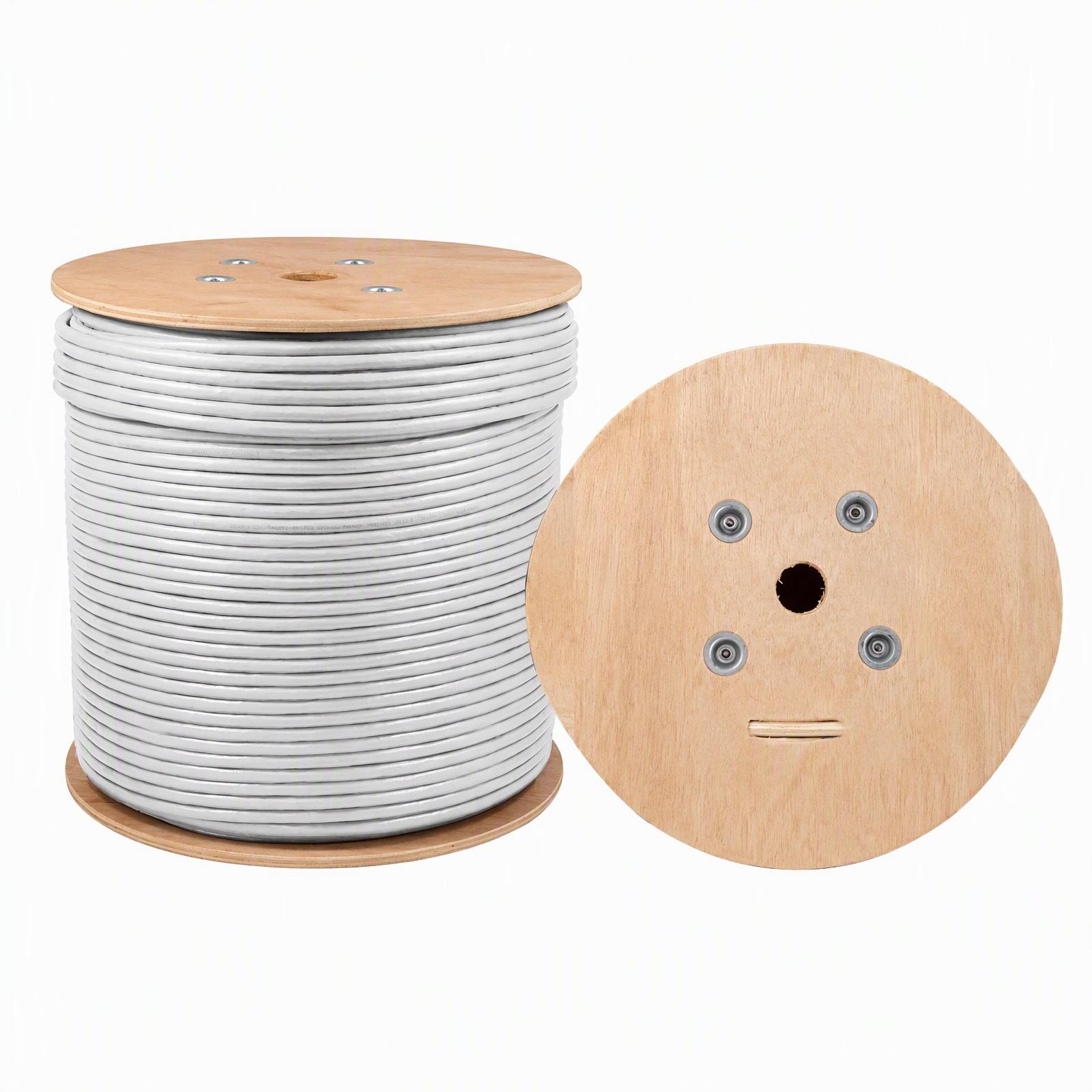 Cat6A Plenum CMP 750Mhz Network Ethernet Solid Cable White