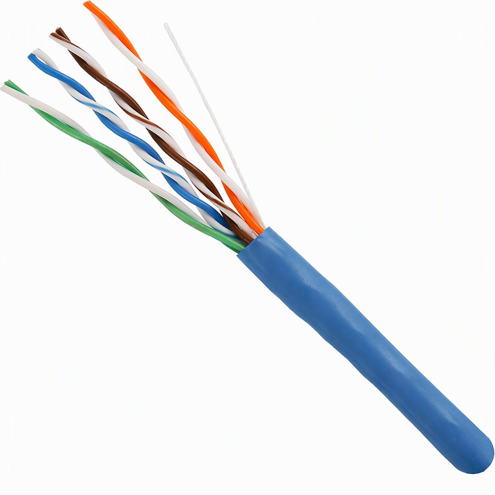 Cat6 23AWG UTP 8C Solid Bare Copper 550MHz Riser Rated PVC Jacket 1000ft