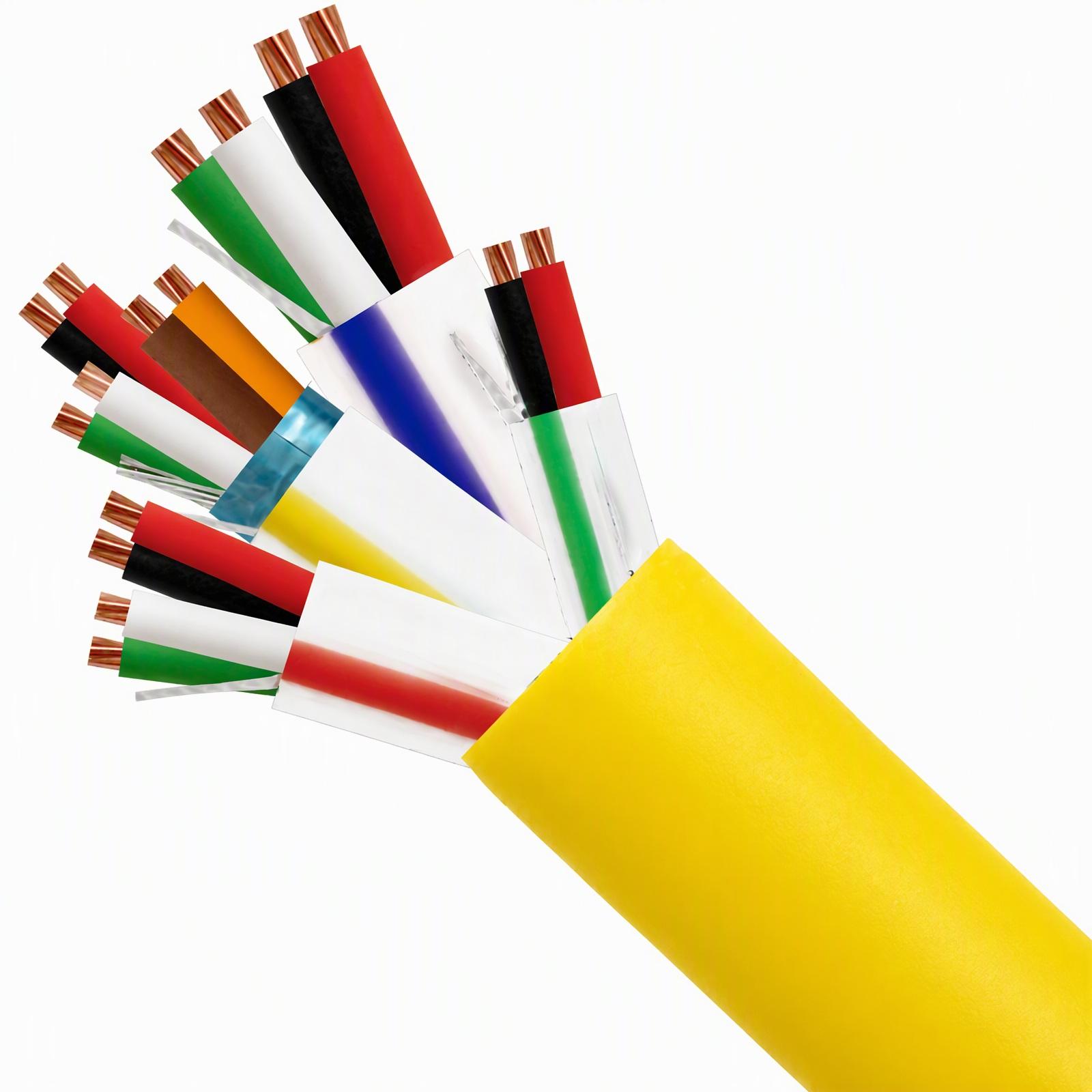 22AWG Access Control Cable – Plenum Rated, Stranded Bare Copper, 1000ft Spool, Yellow