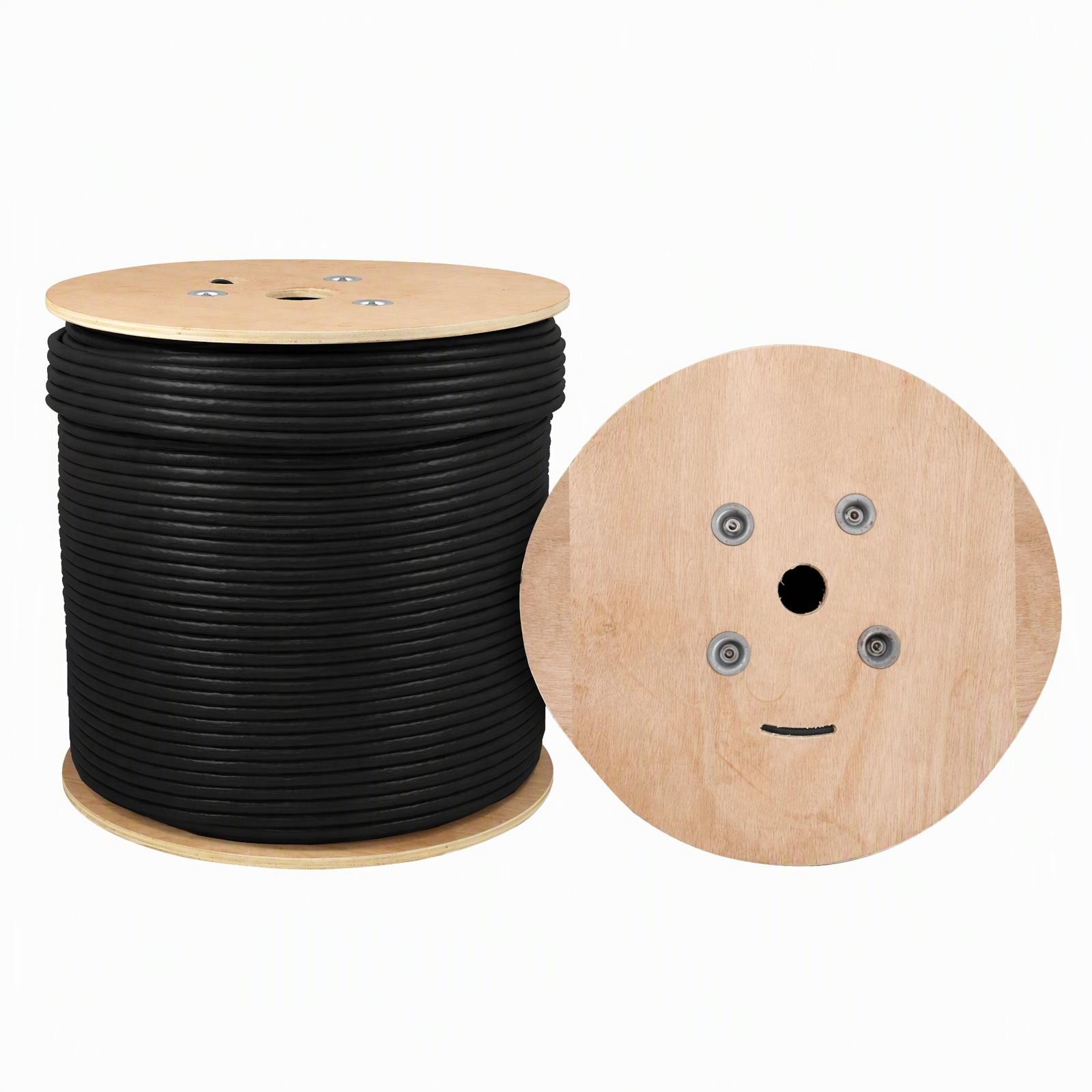 Cat6A Plenum CMP 750Mhz Network Ethernet Solid Cable Black