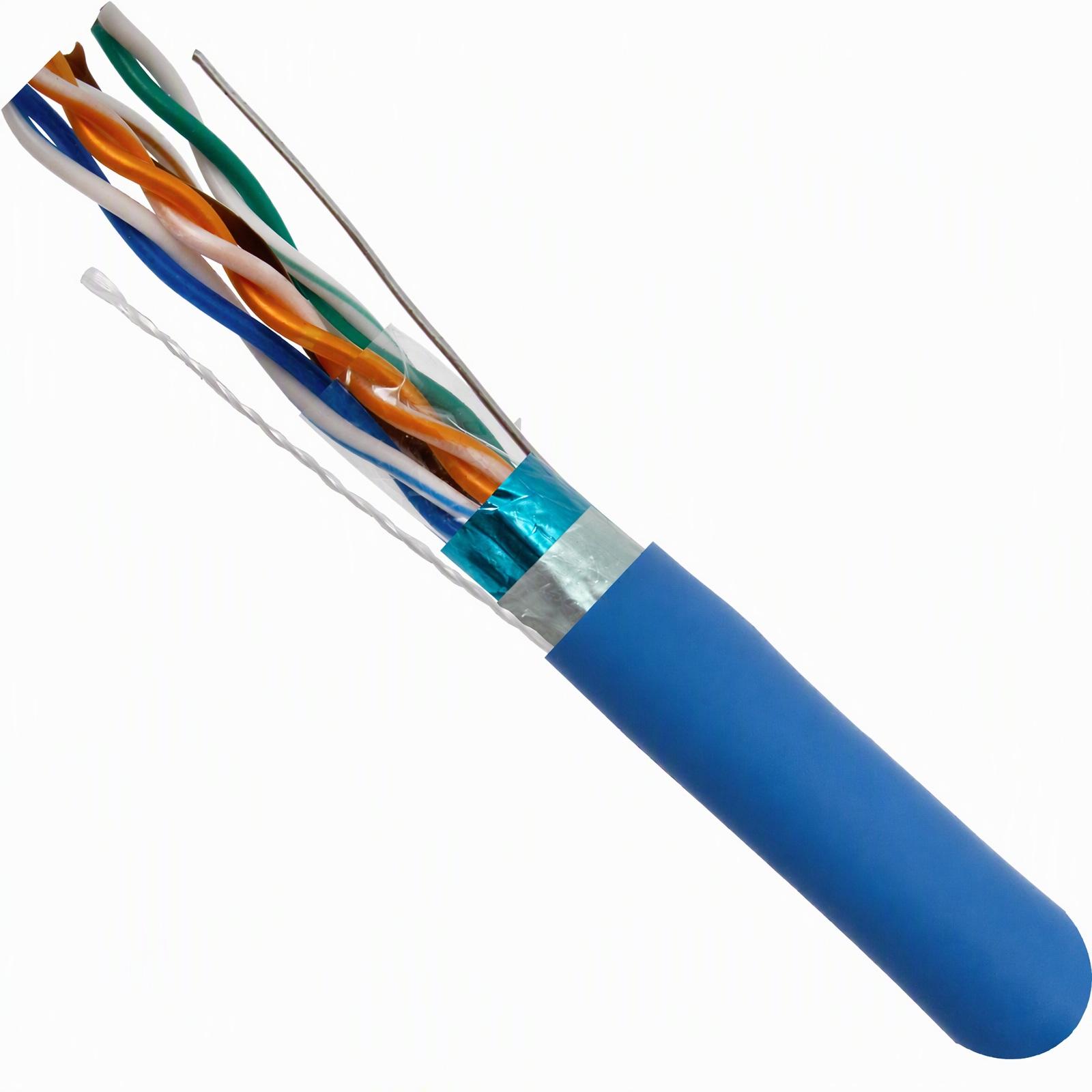 1000ft CAT5E 24 AWG F/UTP Solid Bare Copper Cable with Plenum Rated PVC Jacket