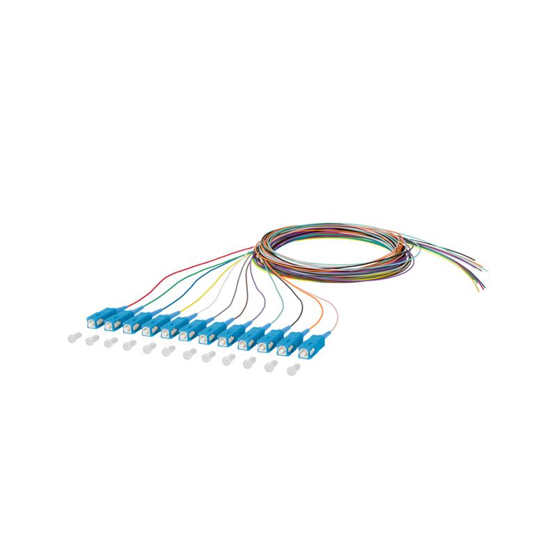 12-Core Multi-Colored Fiber Optic Pigtail | Color-Coded Pre-Terminated Assembly