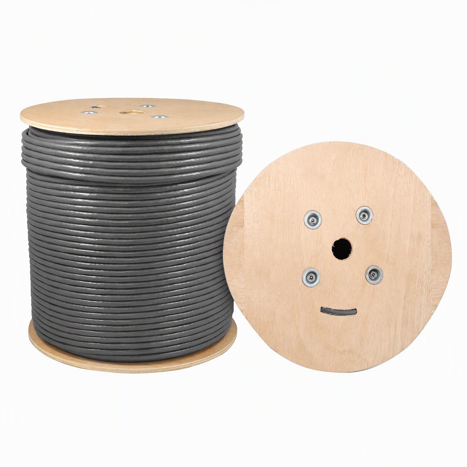 Cat6A Plenum CMP 750Mhz Network Ethernet Solid Cable Gray