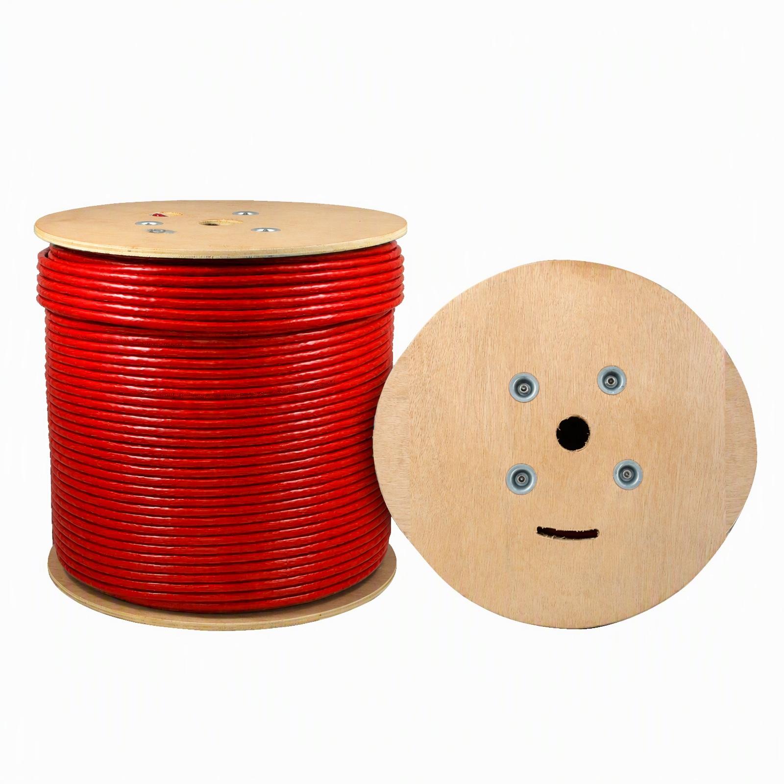 Cat6A Plenum CMP 750Mhz Network Ethernet Solid Cable Red