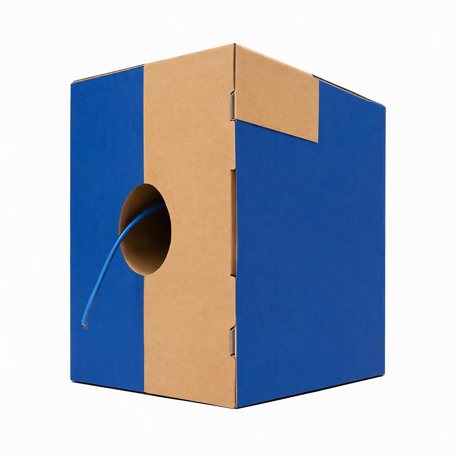 Cat5e Riser Bare Copper 1000ft 24AWG 350MHz UTP Cable Blue