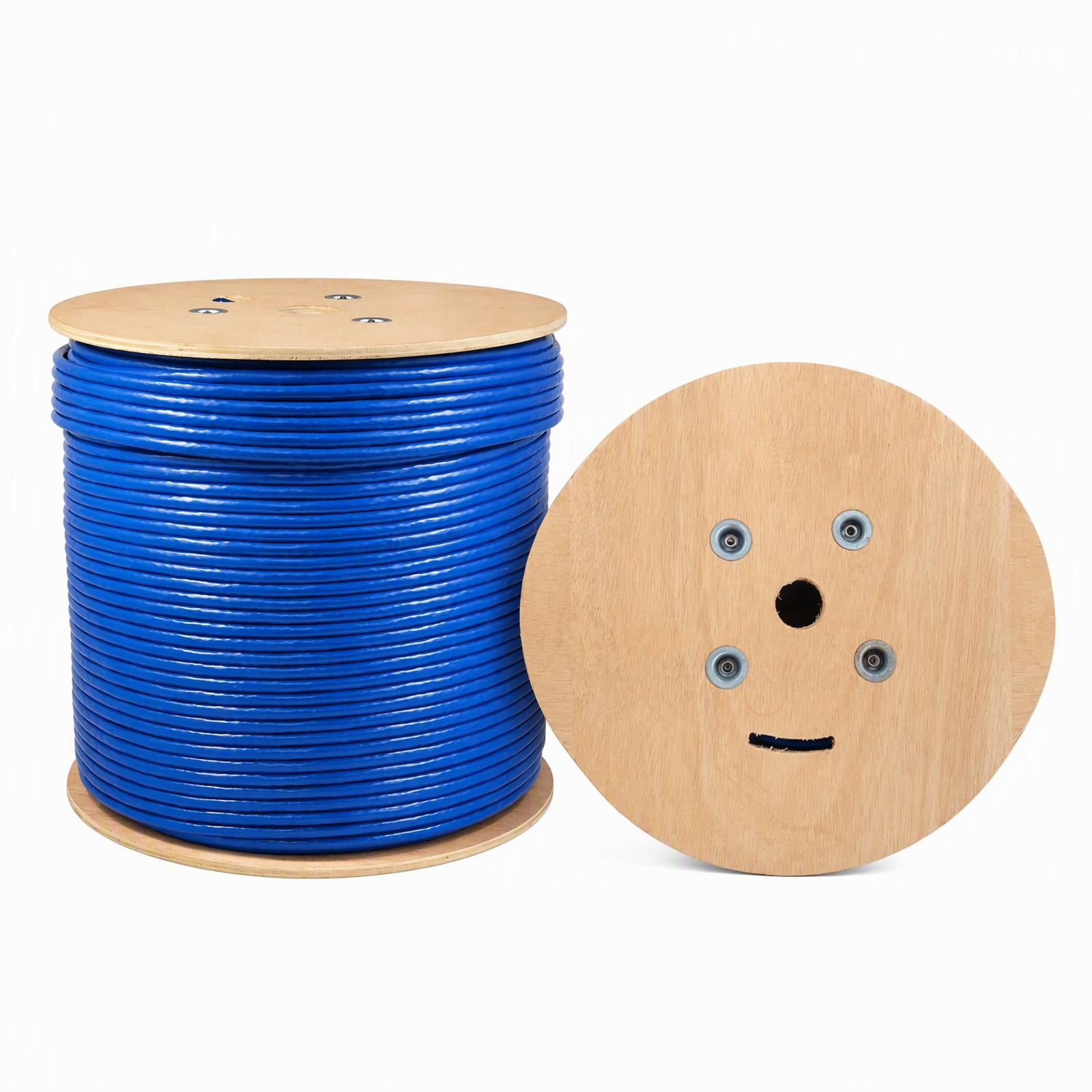 Cat6A Plenum Shielded 750 Mhz Network Ethernet Solid Cable BLUE