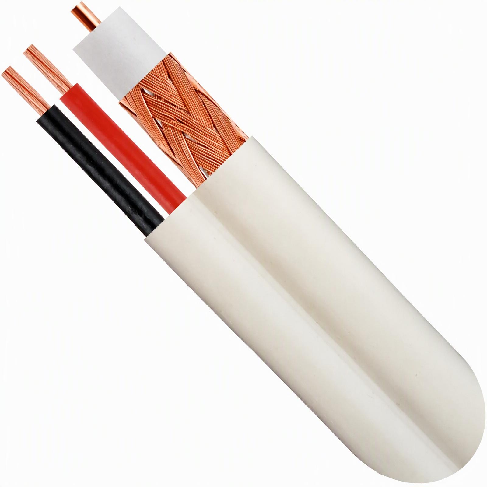 RG59 Siamese Coaxial Cable – 1000ft, 20AWG Bare Copper, CCTV Video + Power