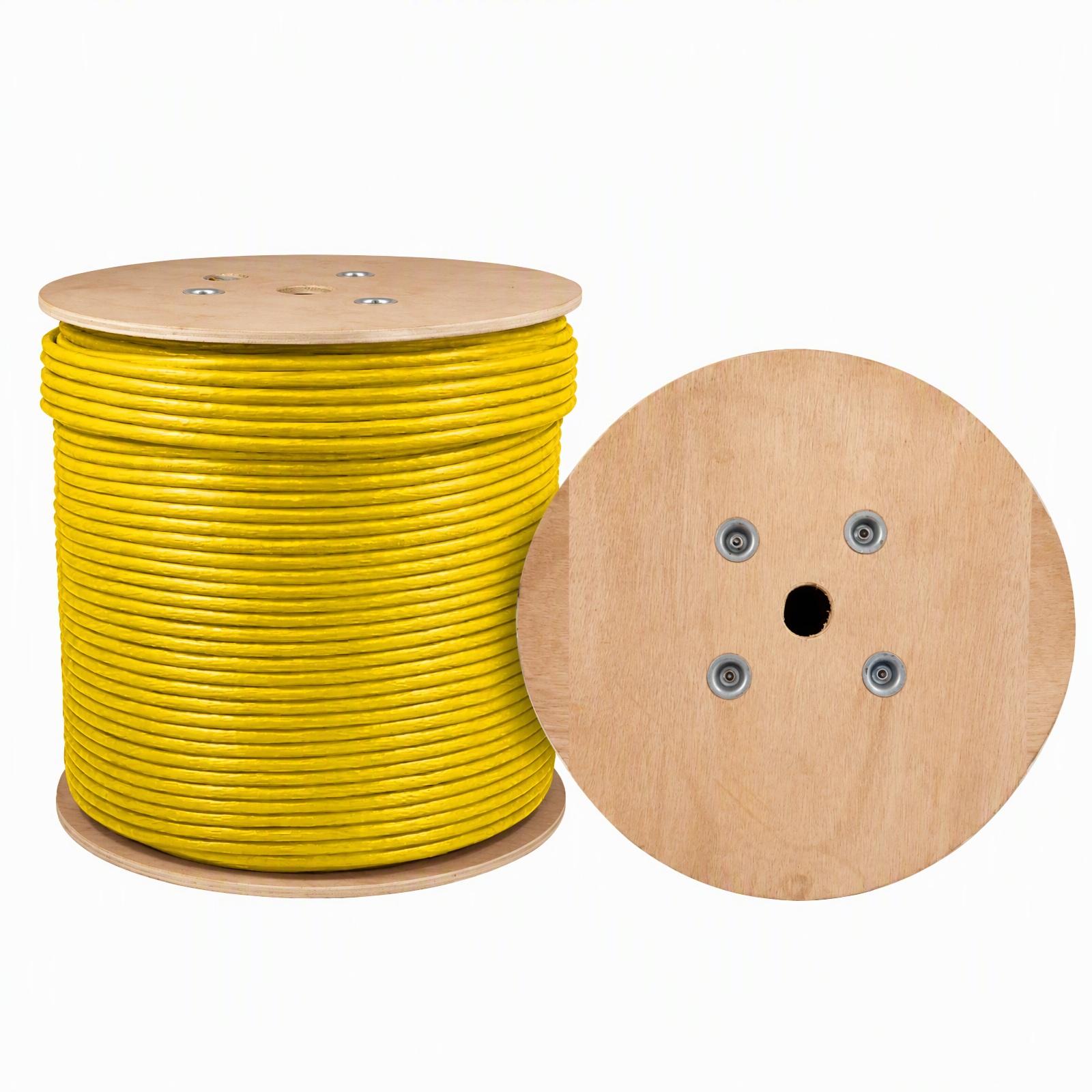 Cat6A Plenum CMP 750Mhz Network Ethernet Solid Cable Yellow