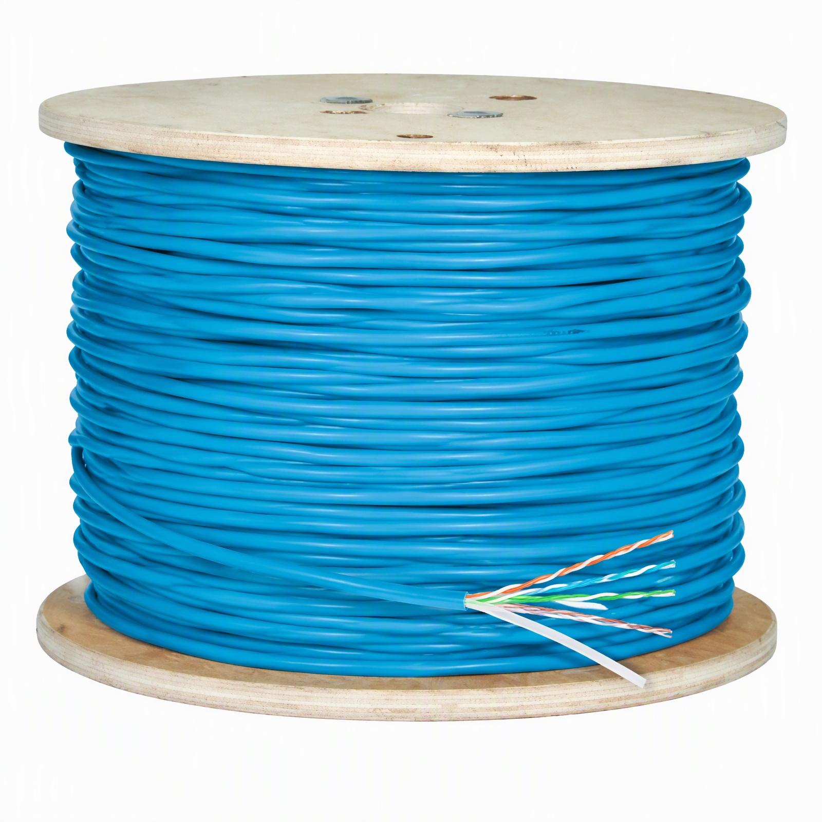 18/2 Solid Shielded Fire Alarm Cable – FPLP Plenum Rated, 1000ft Blue Spool