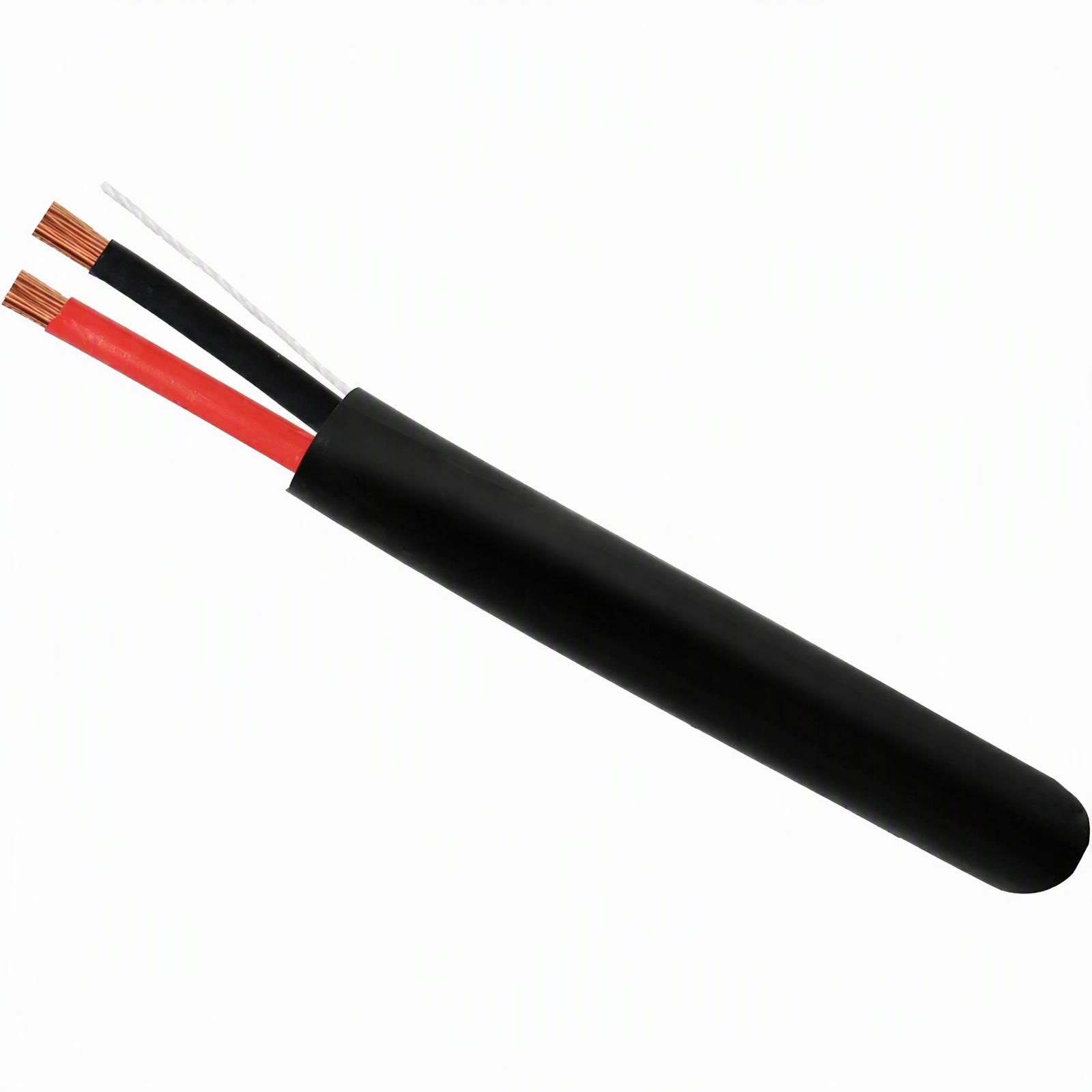 16/2 Plenum Cable – 500ft, CL3P CMP Rated, Unshielded, Stranded Bare Copper, Black Pull Box