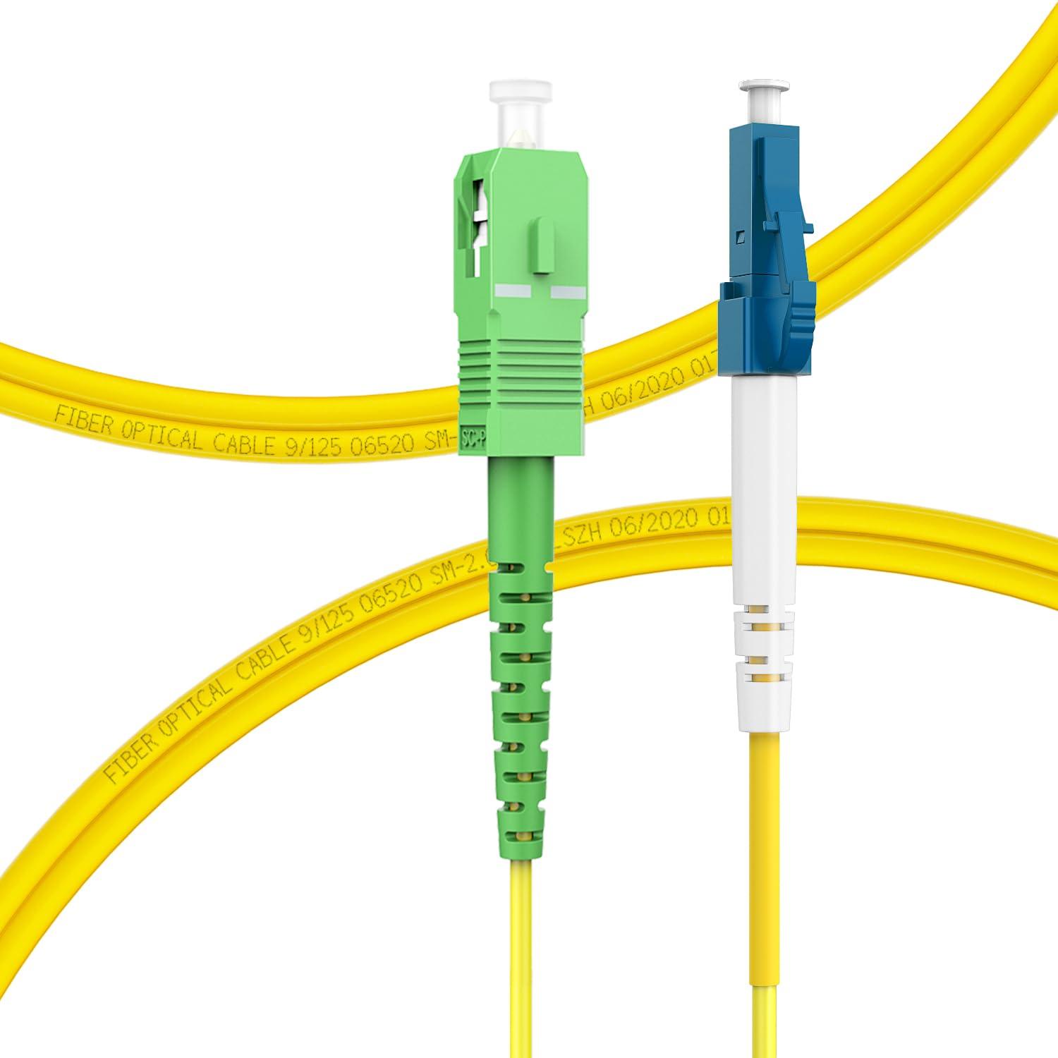 Fiber Patch Cord LC UPC to SC APC SX Yellow