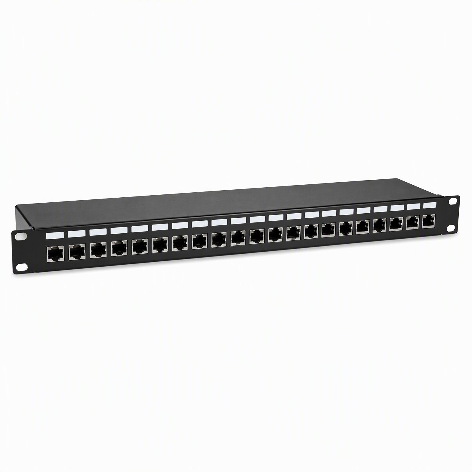 24-Port Cat6 Patch Panel – UTP Unshielded, 1U Rackmount, Black