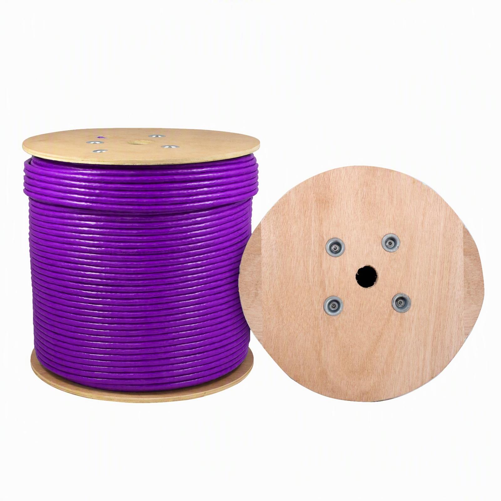 Cat6A Plenum CMP 750Mhz Network Ethernet Solid Cable Purple